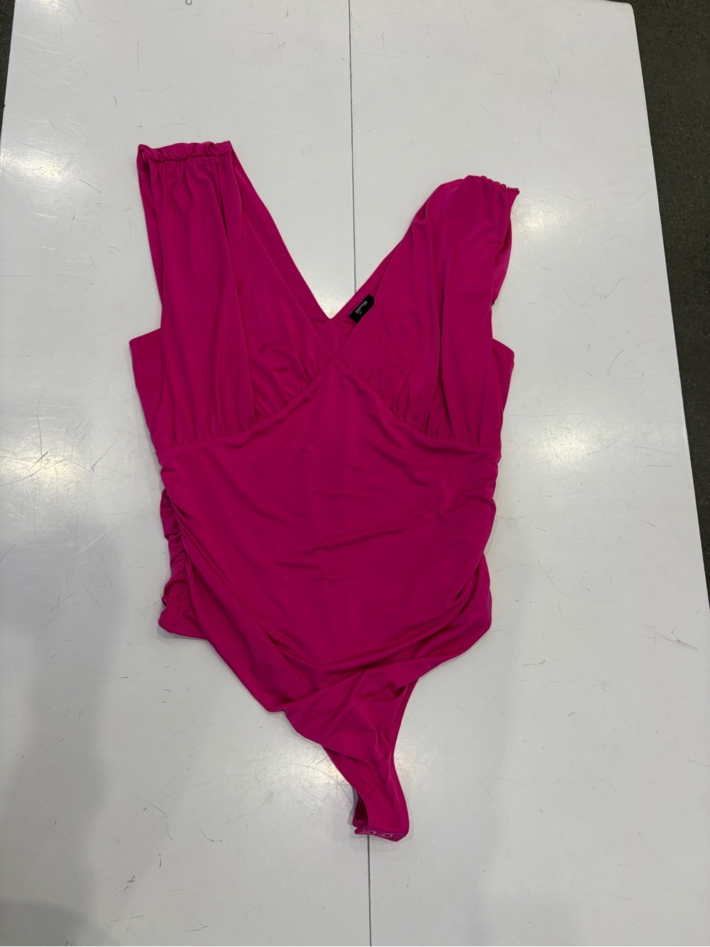 Express Hot Pink V-Neck Bodysuit